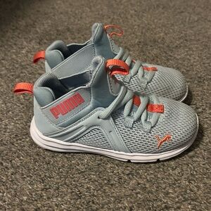 Puma Toddler Light Blue and Coral Sneakers